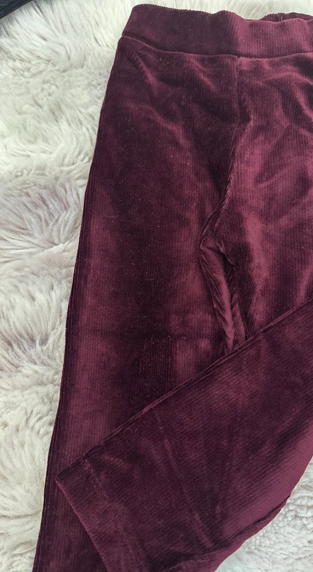 Bordo Kız Çocuk Kürklü Tayt - Görsel 3