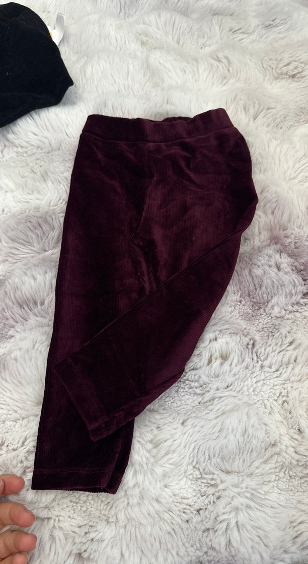 Bordo Kız Çocuk Kürklü Tayt - Görsel 2