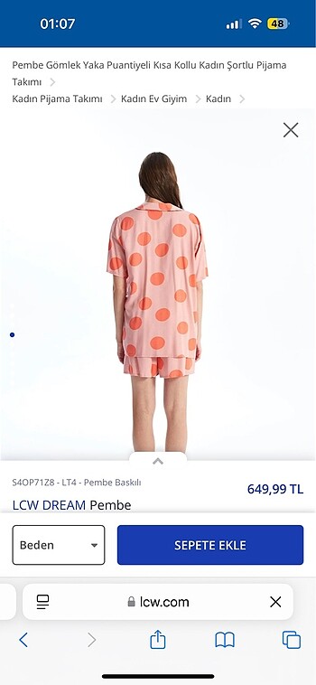 m Beden pembe Renk Bayan pijama takımı