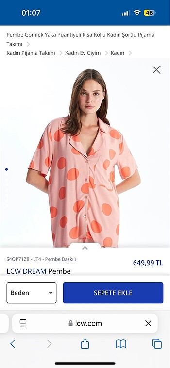 m Beden Bayan pijama takımı