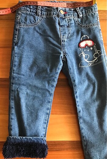 24-36 Ay Beden Overdo Bebek Denim Pantolon (içi polar)