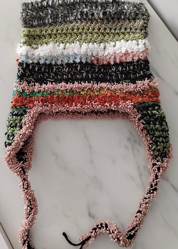 Çok Renkli Örgü Bohem Kadın Bere - Görsel 4
