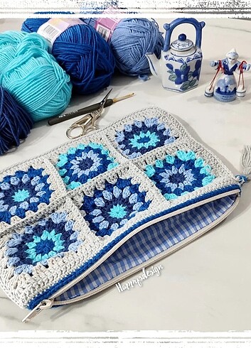 Beden Örgü clutch çanta