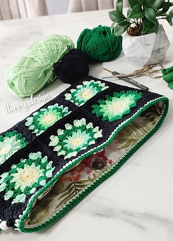 Beden Örgü clutch çanta