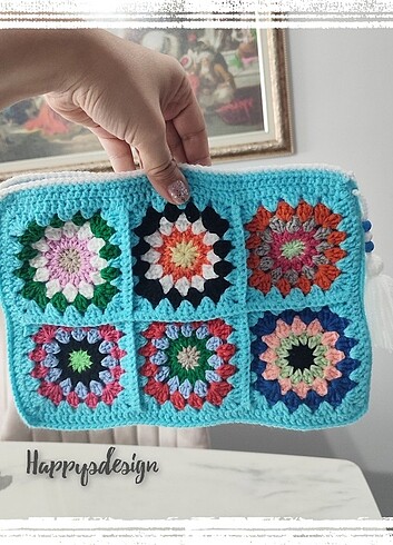 Örgü clutch portföy çanta
