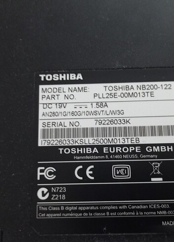  Beden Renk Toshiba minibook