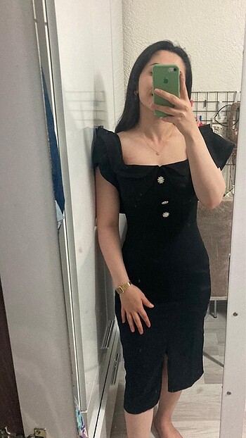 34 Beden Siyah midi elbise