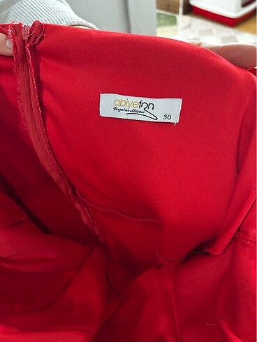 50 beden büyük beden kırmızı elbise - Görsel 5
