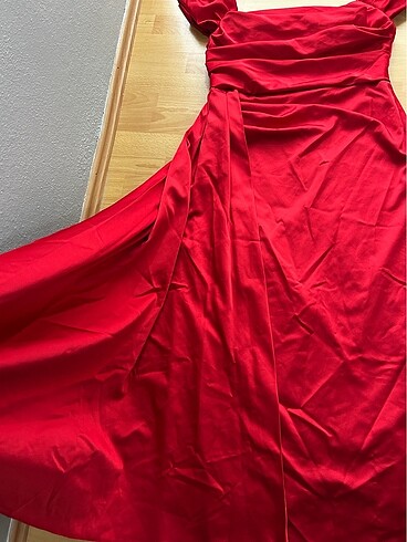 50 beden büyük beden kırmızı elbise - Görsel 8