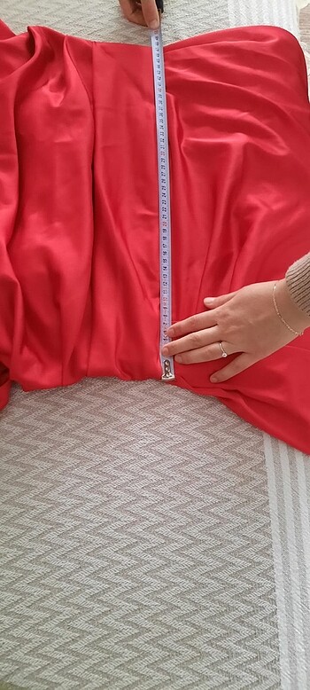 50 beden büyük beden kırmızı elbise - Görsel 16