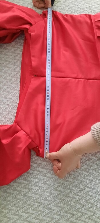 50 beden büyük beden kırmızı elbise - Görsel 17