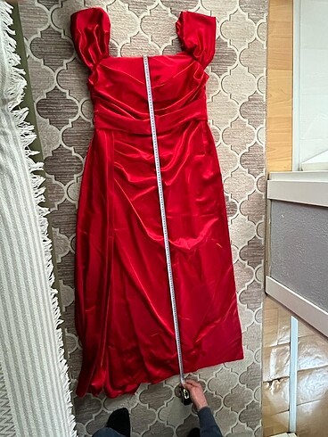 50 beden büyük beden kırmızı elbise - Görsel 11