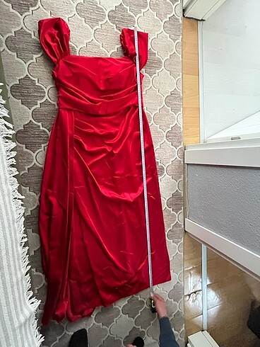 50 beden büyük beden kırmızı elbise - Görsel 12