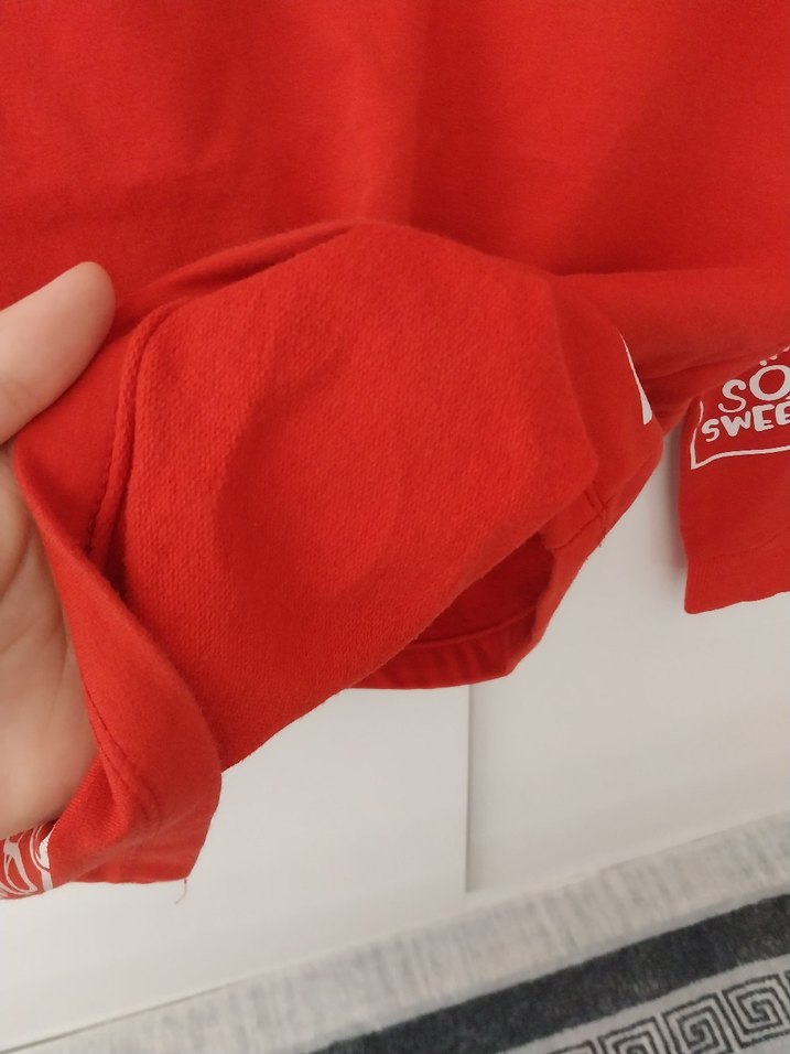 Kırmızı Baskılı Erkek Çocuk Sweatshirt - Görsel 3