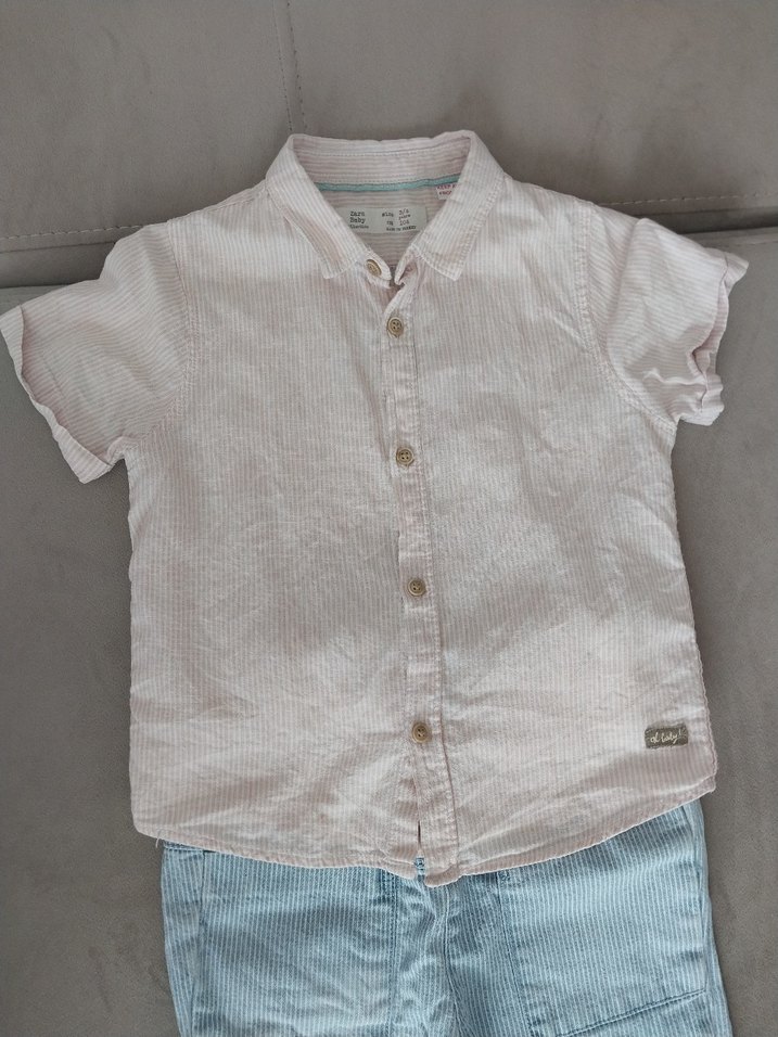 Bebek Erkek Denim Pantolonlu Kısa Kollu Gömlek - Görsel 2