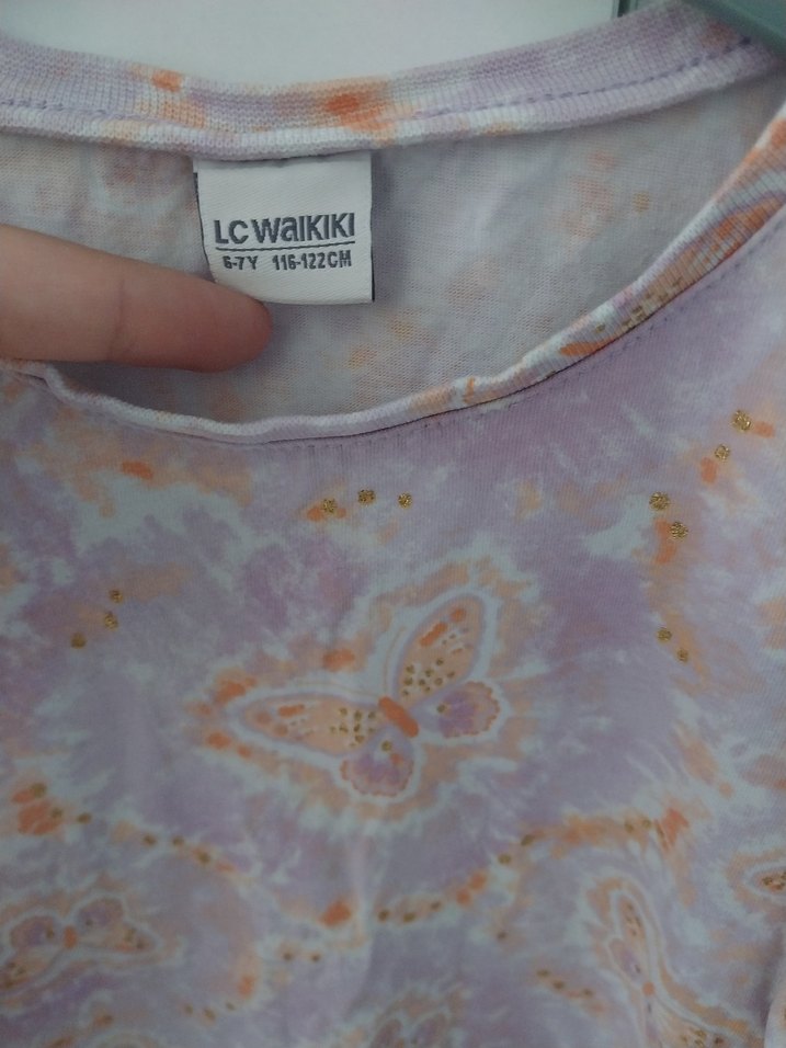 Kız Çocuk Mor Fırfırlı  Tişört - Görsel 3