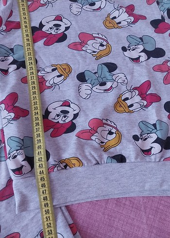 Kız Çocuk Gri Desenli Sweatshirt ve Eşofman Takımı - Görsel 3