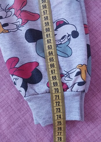 Kız Çocuk Gri Desenli Sweatshirt ve Eşofman Takımı - Görsel 6