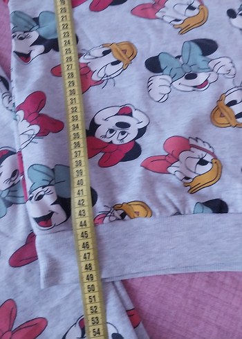 Kız Çocuk Gri Desenli Sweatshirt ve Eşofman Takımı - Görsel 4