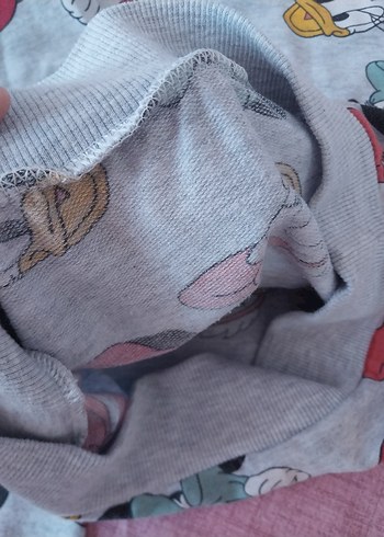 Kız Çocuk Gri Desenli Sweatshirt ve Eşofman Takımı - Görsel 7