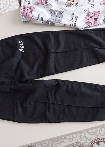 Gri Baskılı Kedi eşofman ve siyah eşofman altı - Görsel 3