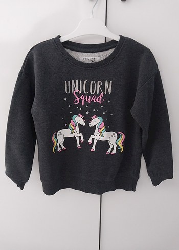 Kız Çocuk füme Unicorn Baskılı Sweatshirt - Görsel 4