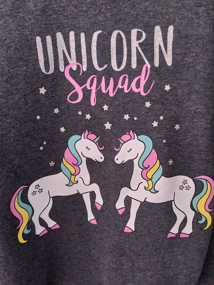 Kız Çocuk füme Unicorn Baskılı Sweatshirt - Görsel 2