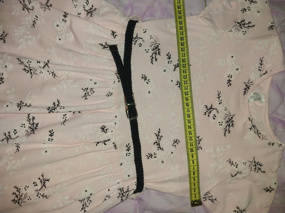 Kız Çocuk Pembe Kemerli Kısa Kollu Elbise - Görsel 5