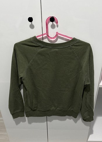 Kadın Haki Sweatshirt Uzun Kollu - Görsel 2