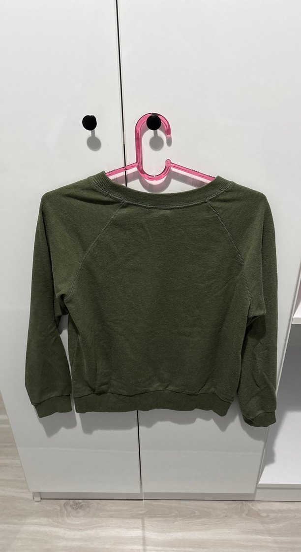 Kadın Haki Sweatshirt Uzun Kollu - Görsel 2