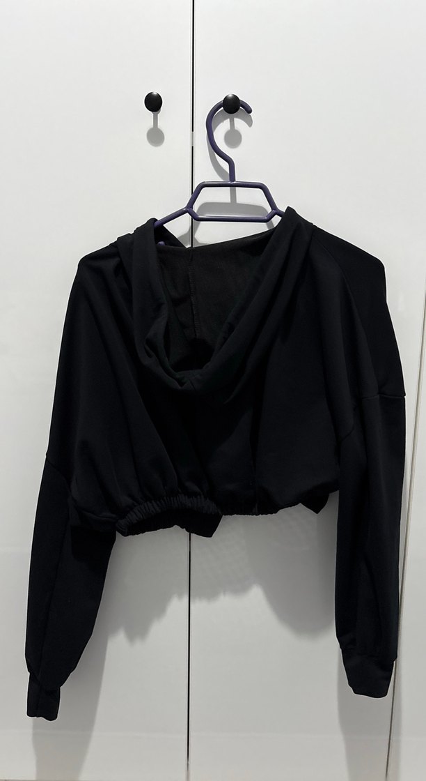 Düğmeli Siyah Gotik Kadın Sweatshirt - Görsel 2