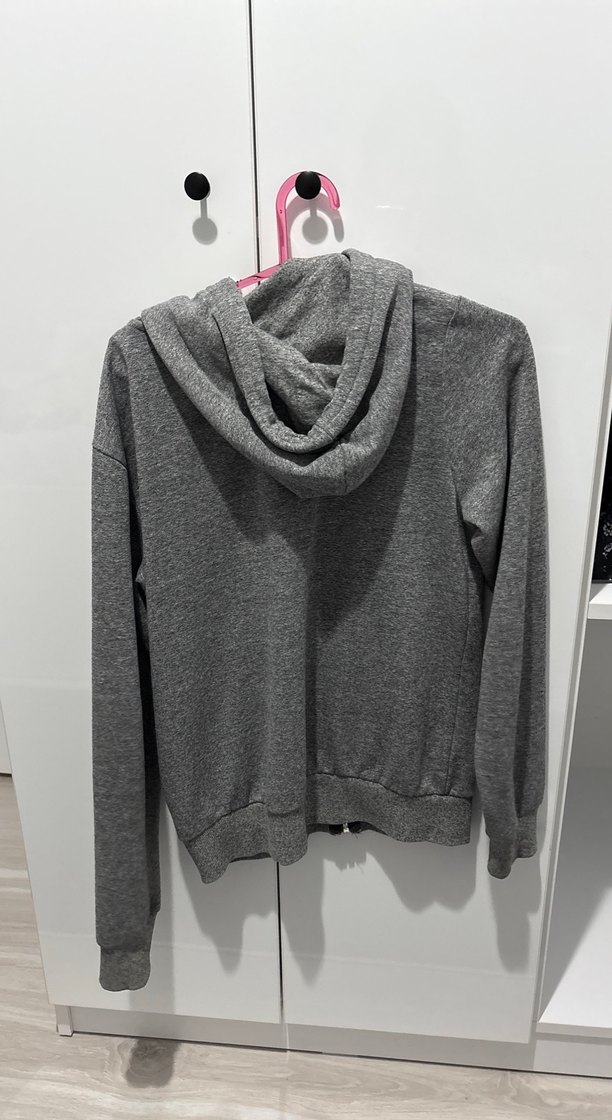 Gri Fermuarlı Kadın Sweatshirt - Görsel 2