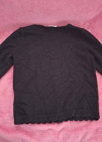 Kız Çocuk Siyah Düğmeli İnce Hırka - Görsel 3