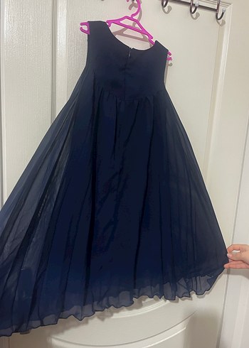 Uzun Lacivert Straplez Gotik Elbise - Görsel 2