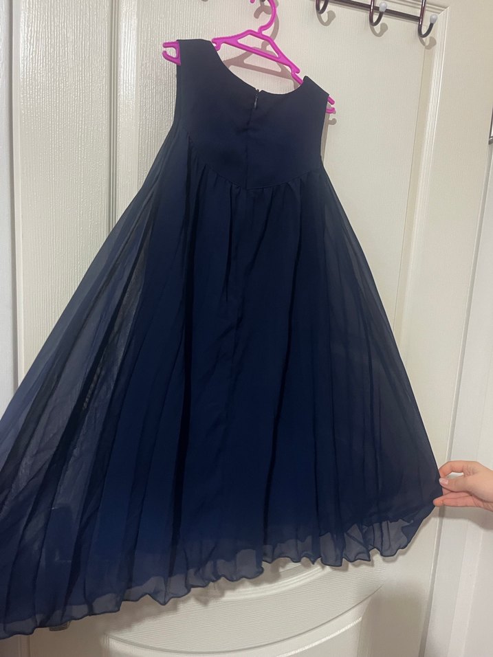 Uzun Lacivert Straplez Gotik Elbise - Görsel 2