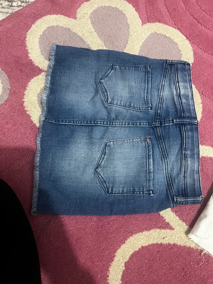 Nakışlı Kız Kot Şort - Görsel 5