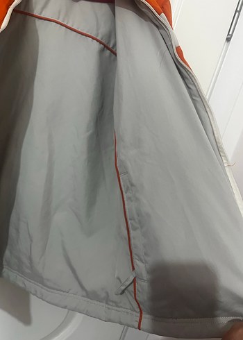 Kız Çocuk Kırmızı Gri Fermuarlı Mont - Görsel 3