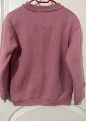 Kız Çocuk Bordo Yarım Fermuarlı Sweatshirt - Görsel 5