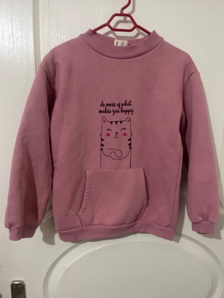 Kız Çocuk Bordo Yarım Fermuarlı Sweatshirt - Görsel 3
