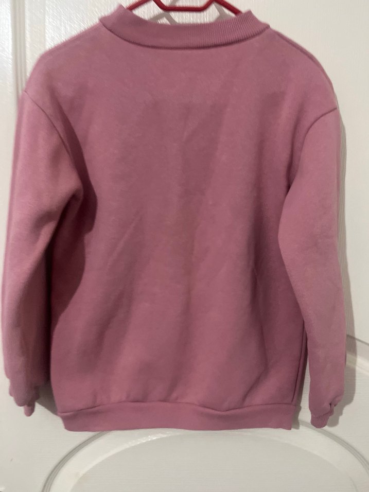 Kız Çocuk Bordo Yarım Fermuarlı Sweatshirt - Görsel 5
