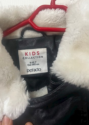 Kız Çocuk Siyah Deri Kürklü Biker Ceket - Görsel 3