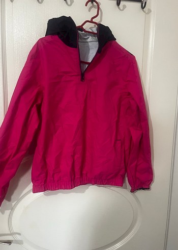 Kız çocuk Pembe Siyah Fermuarlı Spor yağmurluk - Görsel 2