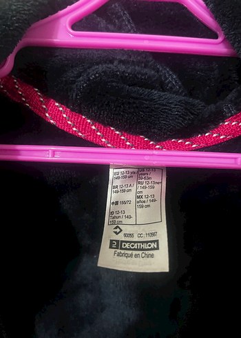 Fermuarlı Pembe Detaylı Siyah Kız çocuk Ceket - Görsel 3