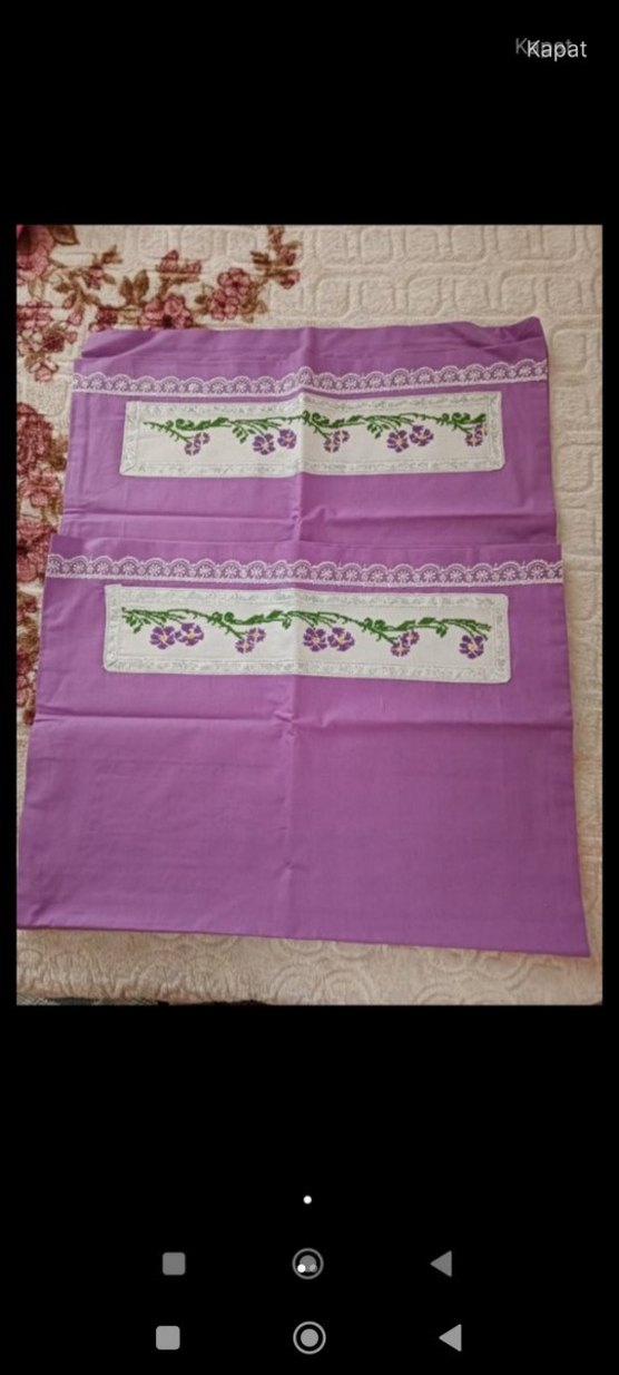 Mor Nakışlı yastık kılıfı - Görsel 2