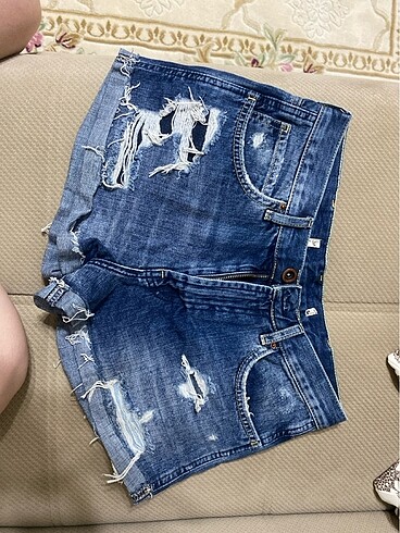 Jean denim kot mini şort