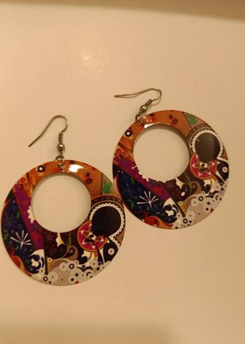 Accessorize Uzun Renkli Çiçek Desenli Boncuklu Küpe