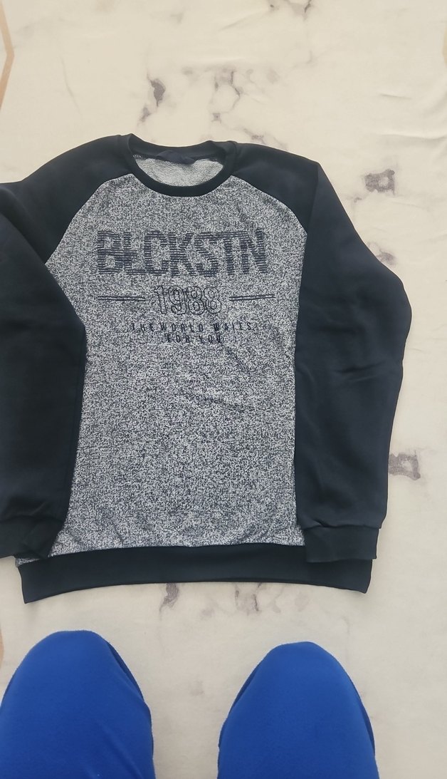 Siyah-Gri Baskılı Erkek Sweatshirt - Görsel 4