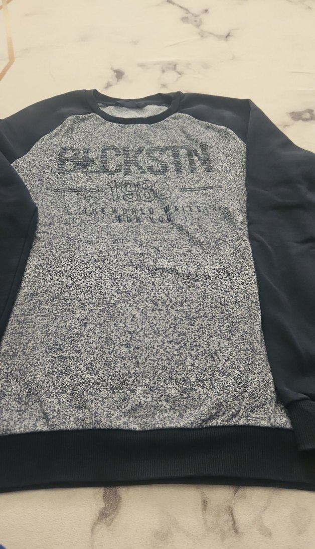 Siyah-Gri Baskılı Erkek Sweatshirt - Görsel 2