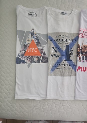 Beyaz Baskılı Erkek Çocuk Tişörtü - Görsel 3