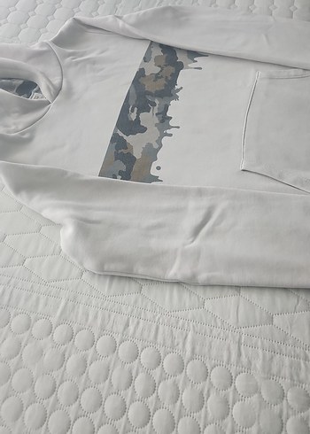 Gri Kamuflaj Desenli Kapüşonlu Sweatshirt - Görsel 4